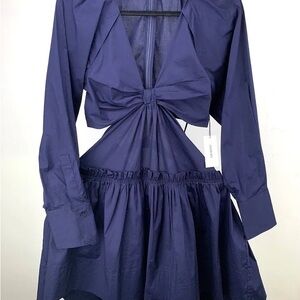 Jason Wu Navy Long Sleeve Dress